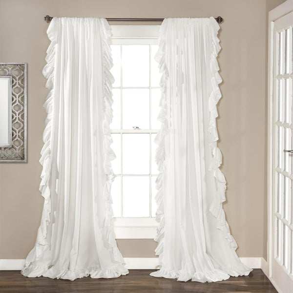 Lush Decor Reyna Ruffle Window Curtain Panel Set Pair