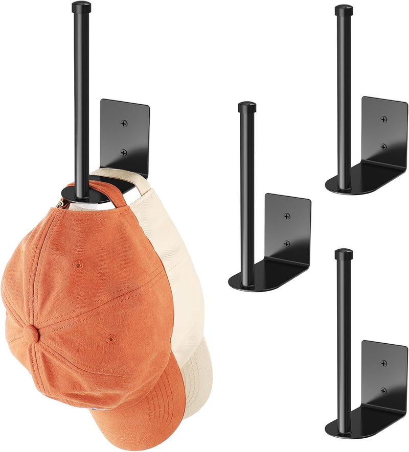 4 Pack Hat Racks for Baseball Caps, Stainless Steel Hat Organizer for Baseball Cap