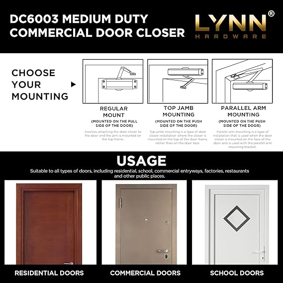 LYNN HARDWARE Medium Duty Commercial Door Closer