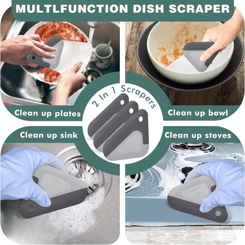 Food Scraper, 2-in-1 Pot and Pan Dish Scraper