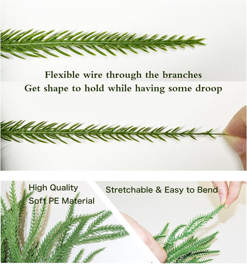 2PCS 9FT Christmas Garland Norfolk Pine Garland Real Touch Artificial Greenery