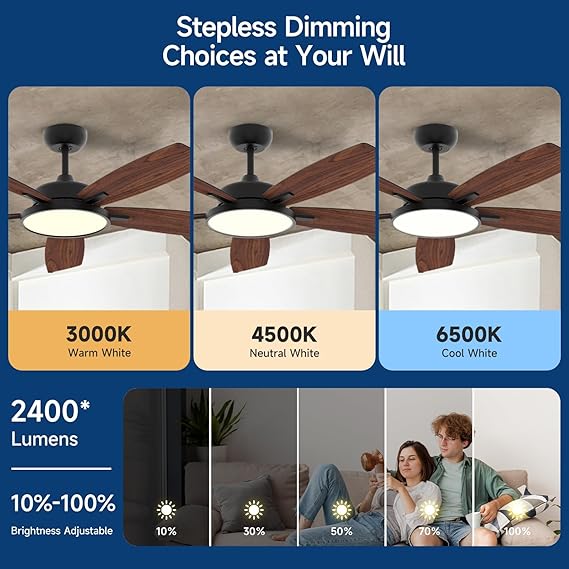 Smart Ceiling Fan with Light,App Control