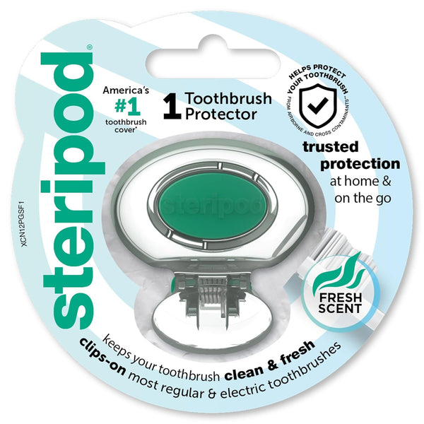Steripod Clip-On Toothbrush Protector Keeps Toothbrush Fresh and Clean