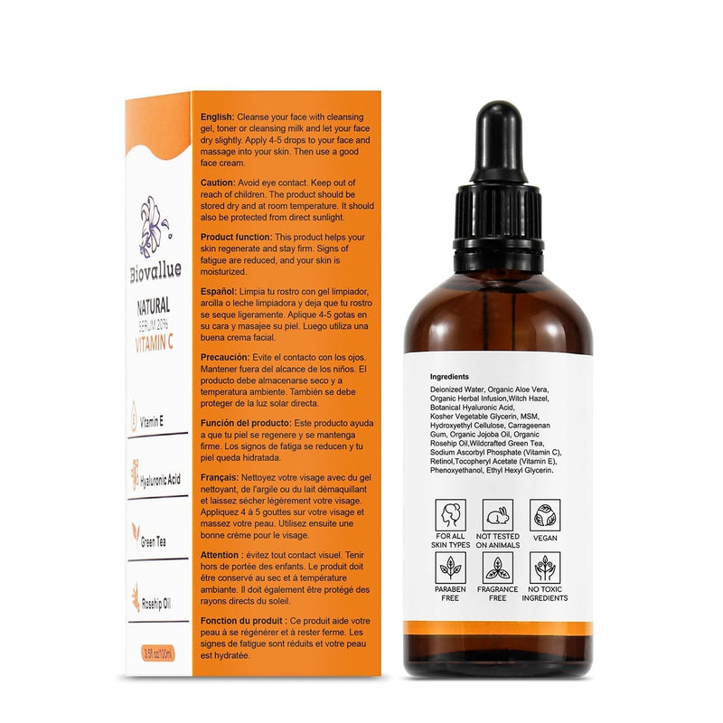 vitamin C serum is perfect for daily use. It absorbs quickly and leaves a refreshed skin feeling.