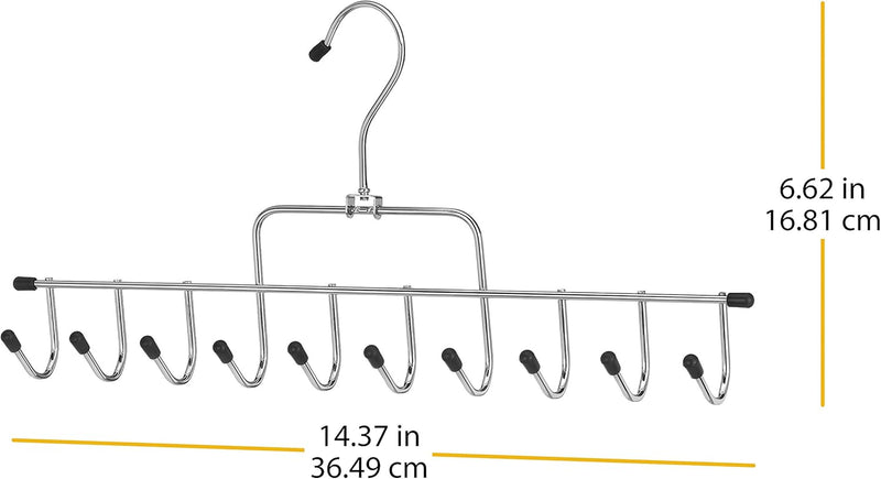 Whitmor 10 Hook Accessory Hanger, Chrome & Black