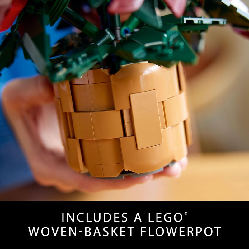 LEGO Icons Poinsettia Building Set - Artificial Flower Decorations & Centerpieces