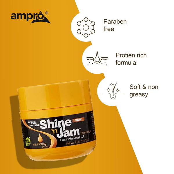 Ampro Shine-n-Jam  - Infused with Honey Extract to Strengthen Hair