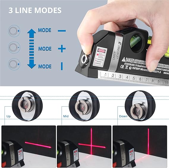 Line Laser leveler Kit Tools with Metric Rulers