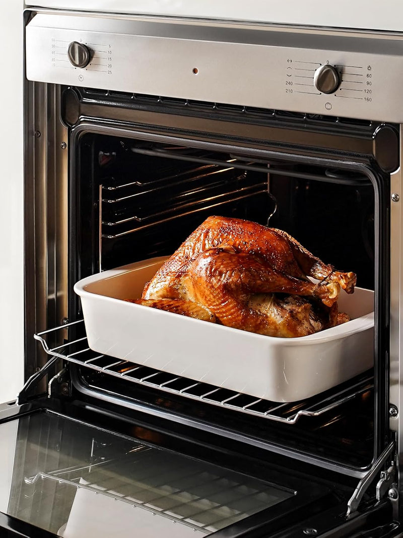 LE TAUCI Deep Casserole Dishes for Oven, 13.7”x9.6” Ceramic Baking Dish Set