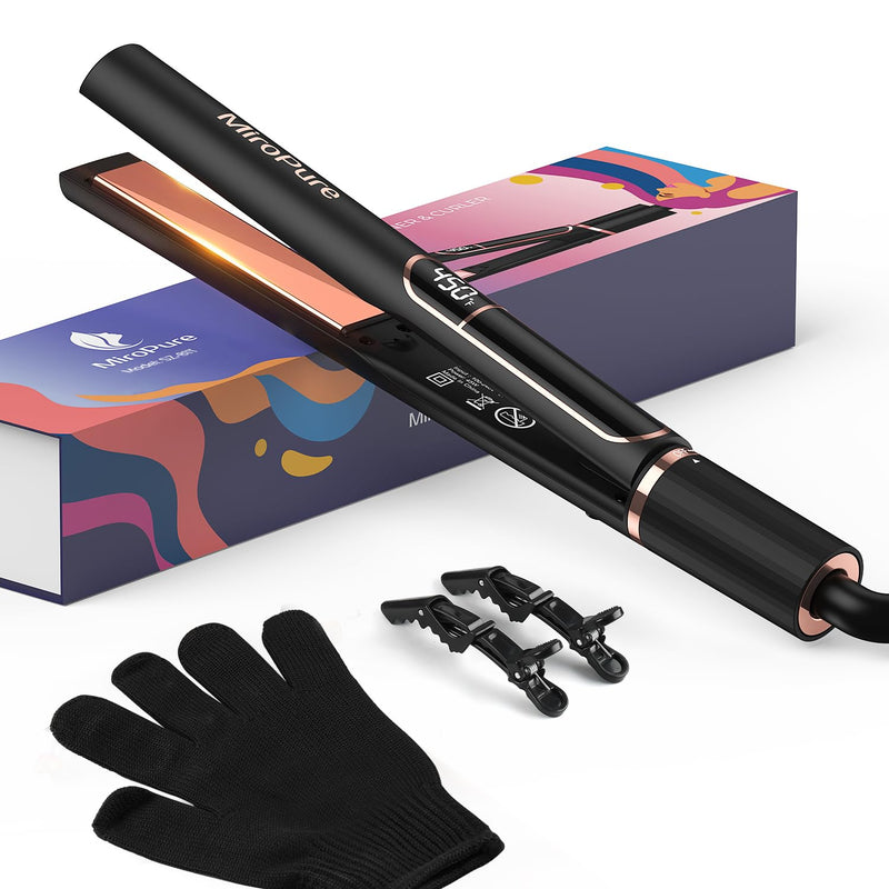 MiroPure Flat Iron Hair Straightener, 1 Inch Titanium Plates Hair Straightener