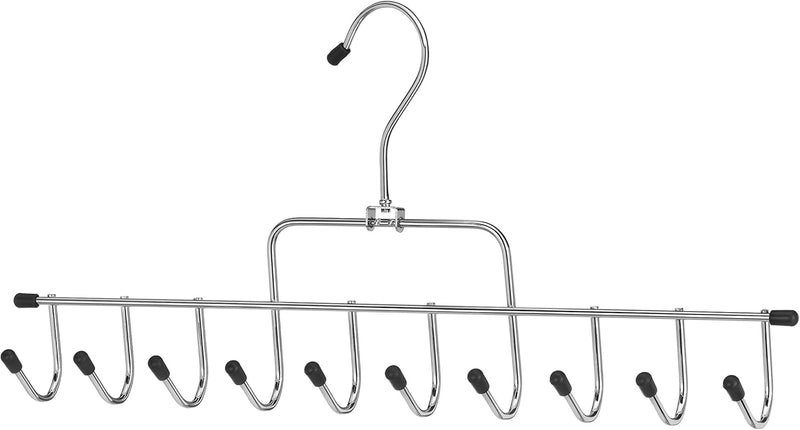 Whitmor 10 Hook Accessory Hanger, Chrome & Black
