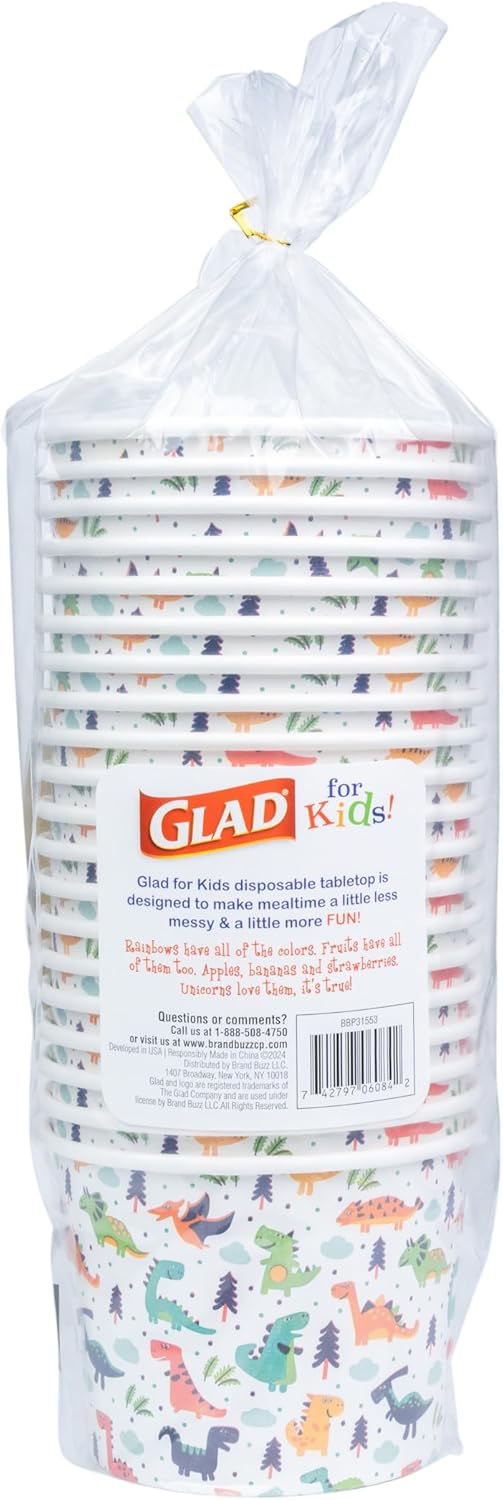 Glad for Kids Dinosaurs Paper Snack Bowls