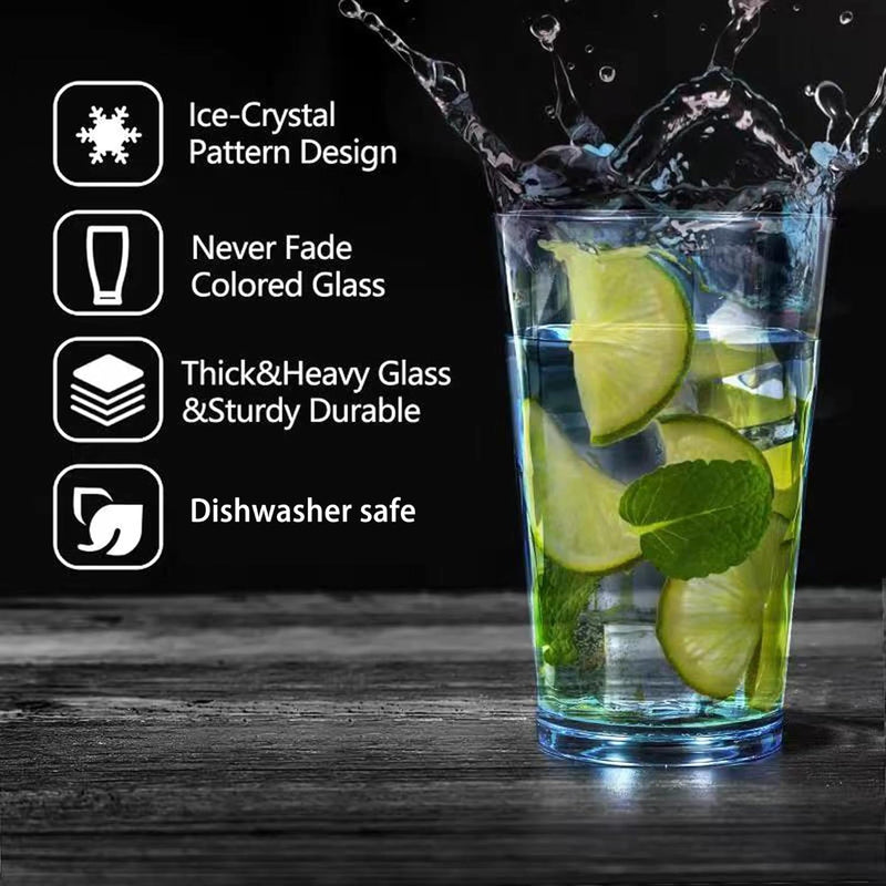 Unbreakable Plastic Drinking Glasses [Set of 6] Shatterproof Tumblers