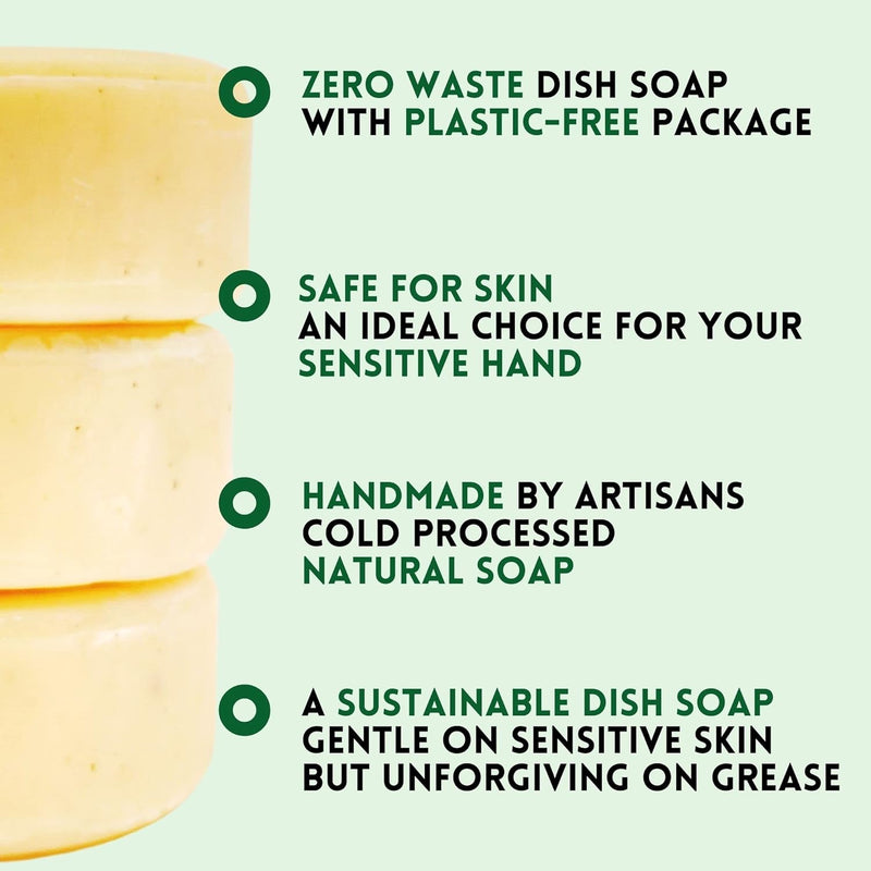 Zero Waste Natural Dish Soap Bar Pack of 3
