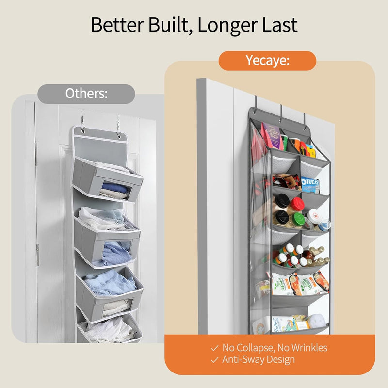 Yecaye Over the Door Shoe Organizer Hanging with Large Pockets