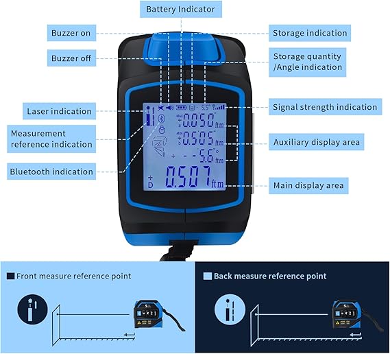 Laser Tape Measure with Laser Level Crosshairs