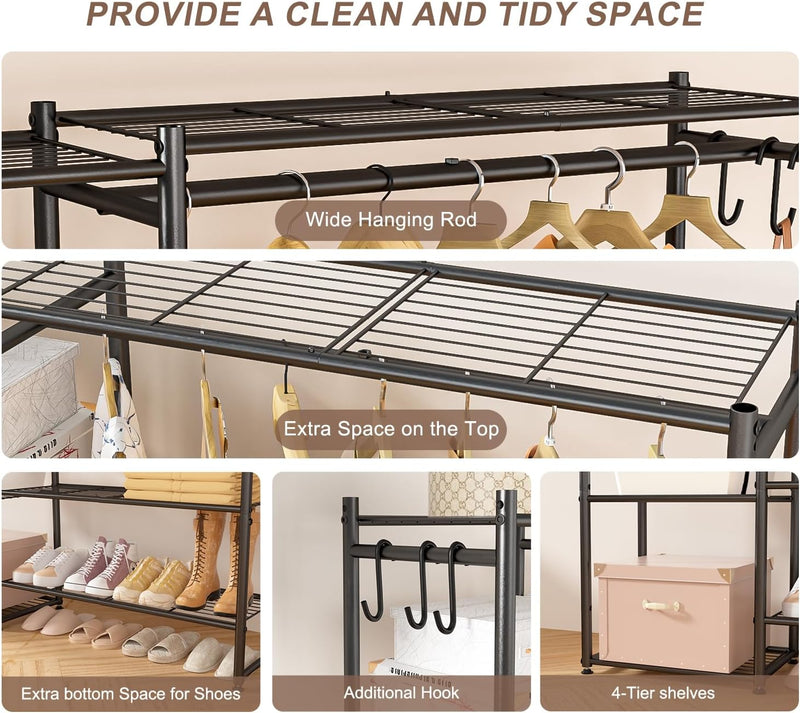 Wardrobe Closet, Portable Clothing Rack for Hanging Clothes
