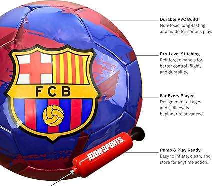 Icon Sports FC Barcelona Size‑5 Soccer Ball