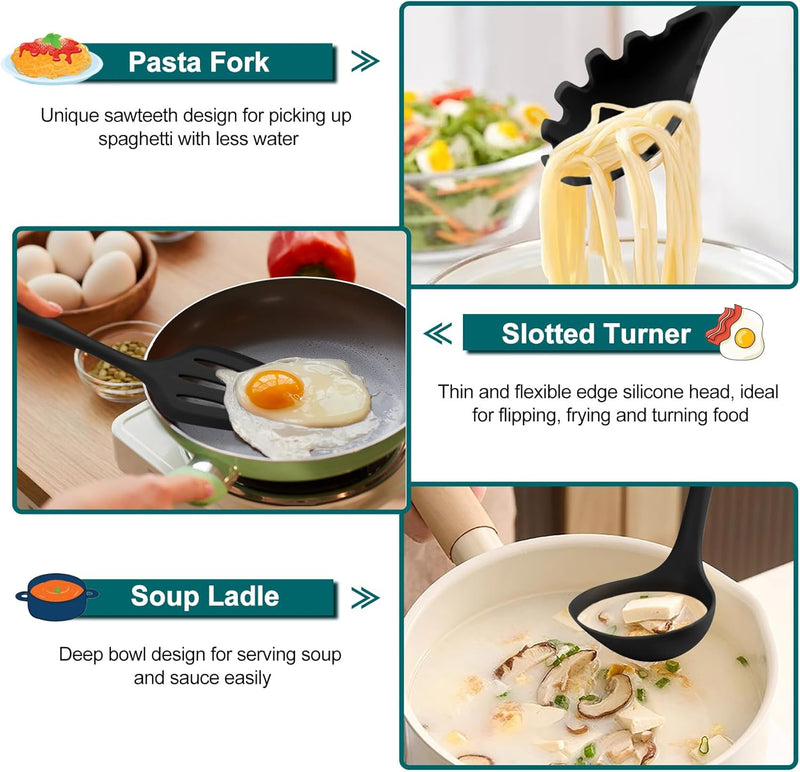Silicone Cooking Utensil Set of 7 kitchen tools