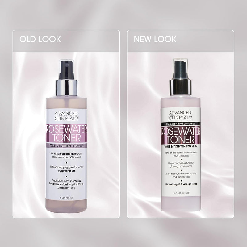Advanced Clinicals Collagen + Rosewater Facial Mist Toner