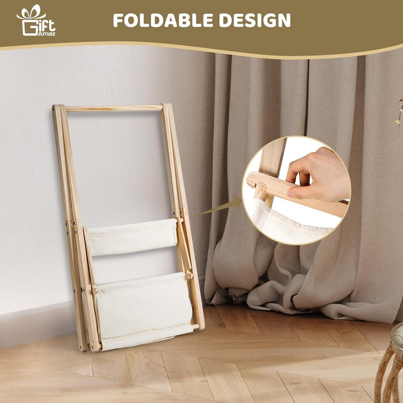 Wooden Baby Shower Crate Closet, Double-Layered Baby Basket for Nursery