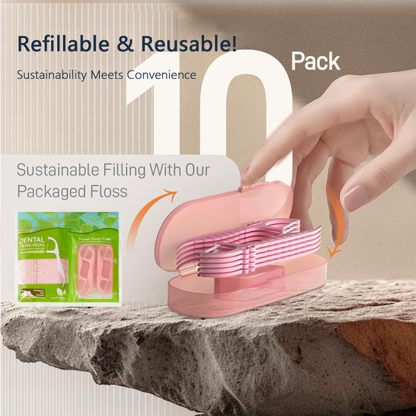 Pink Floss Picks 85 Count Mint Dental Floss Cleaner