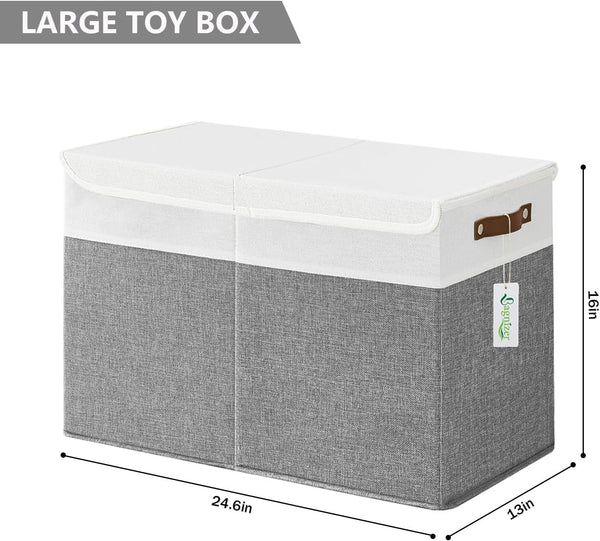 Large Toy Storage Box with Lids  Collapsible Sturdy Baby Storage Organizer
