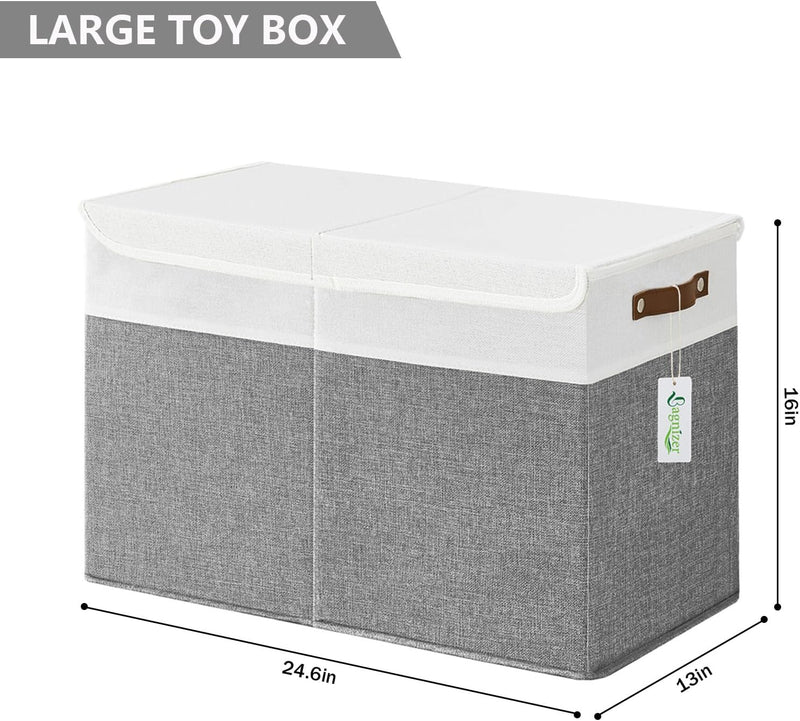Large Toy Storage Box with Lids  Collapsible Sturdy Baby Storage Organizer