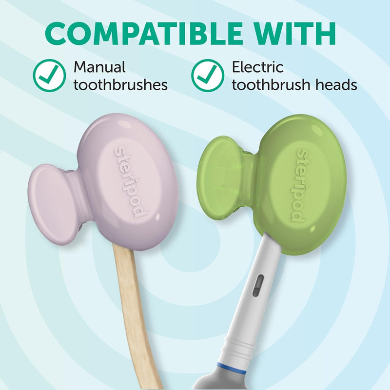 Steripod Clip-On Toothbrush Protector Keeps Toothbrush Fresh and Clean