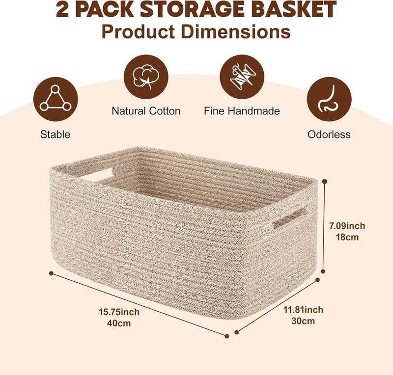 OIAHOMY Storage Basket for Shelves Closet Cube Storage Bins