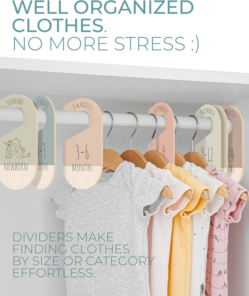 Baby Clothes Dividers For Closet - Wooden Baby Clothes Organizer