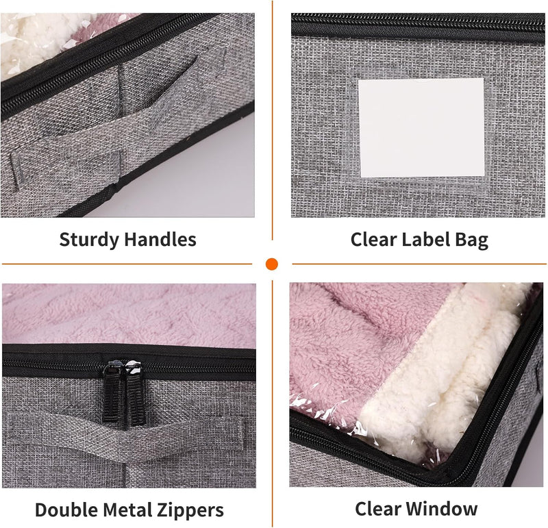 Fixwal 2 Pack Under Bed Storage Containers, Below 4.5 Inches Low Profile Underbed Organizer
