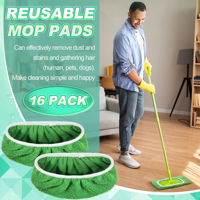 8 Pack Reusable Wet Mop Pads Refills Compatible with Swiffer Sweeper Mops