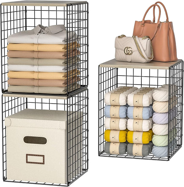 Taller Closet Organizers and Storage with Wood Top