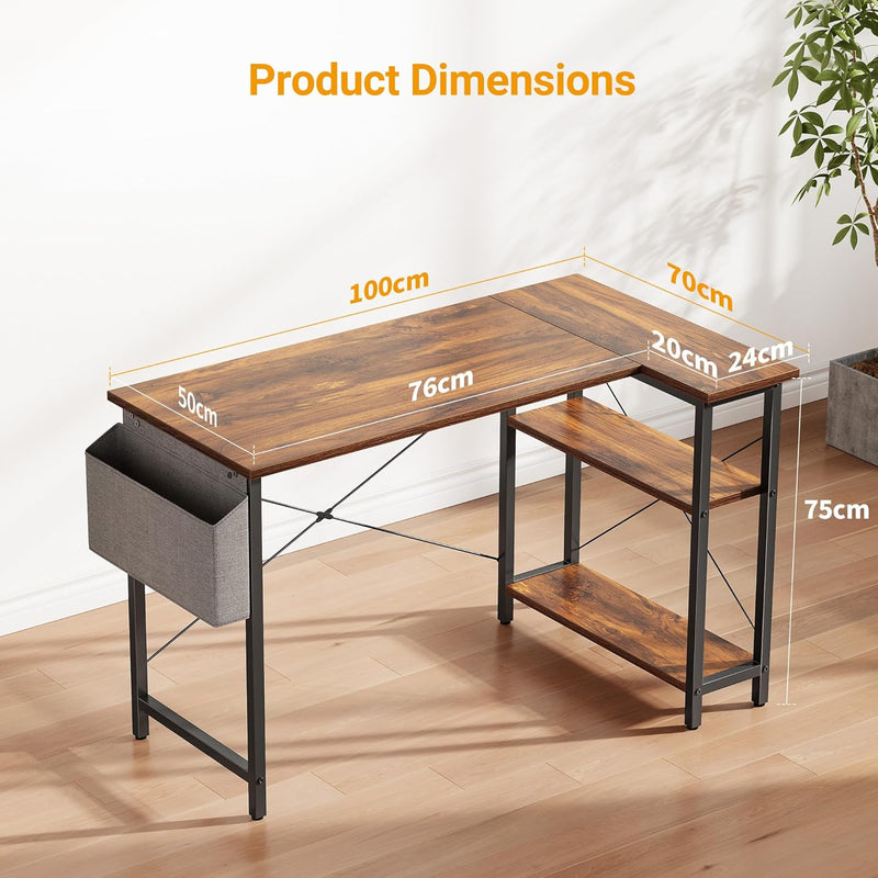 CubiCubi L-Shaped Computer Desk