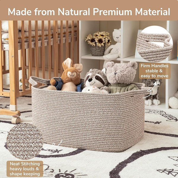 Goodpick Large Woven Storage Basket, 21.6" x 14.9" x 11.8" Blanket Basket