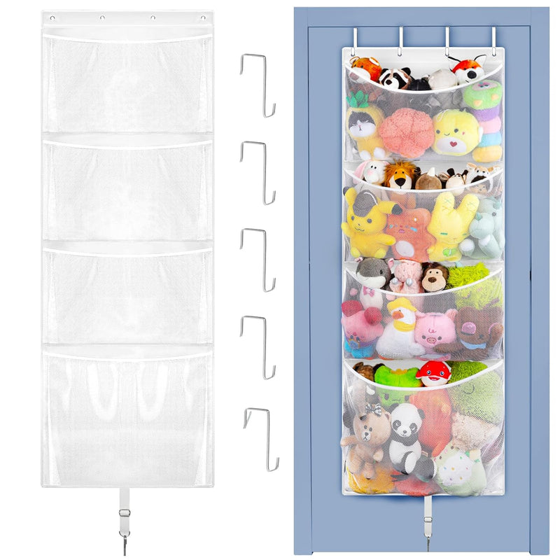 Hanging Stuffed Animal Storage, Over Door Large Plush Toy Organizer