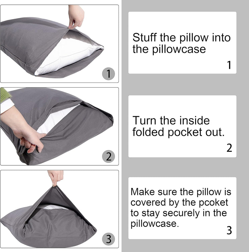 NTBAY Queen Pillowcase Set - 4 Pack Brushed Microfiber 20x30 Pillowcases