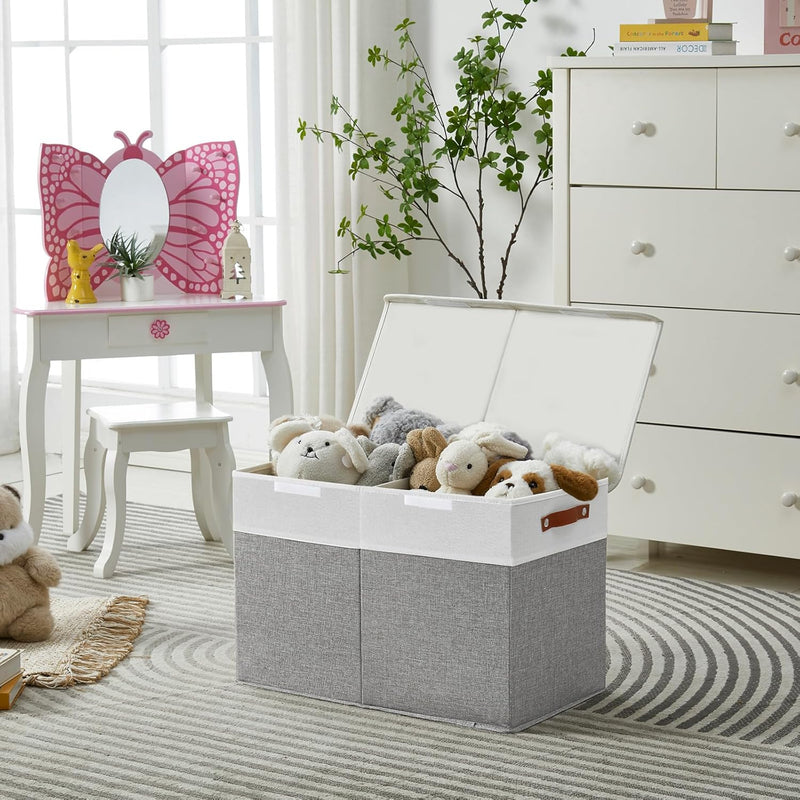Large Toy Storage Box with Lids  Collapsible Sturdy Baby Storage Organizer
