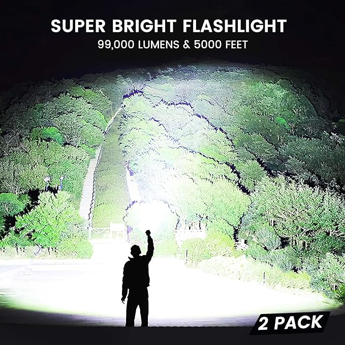 3 Pack Rechargeable Flashlights High Lumens