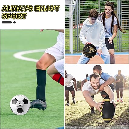 Sratte 3-Piece Sports Ball Set with Pump & Bag