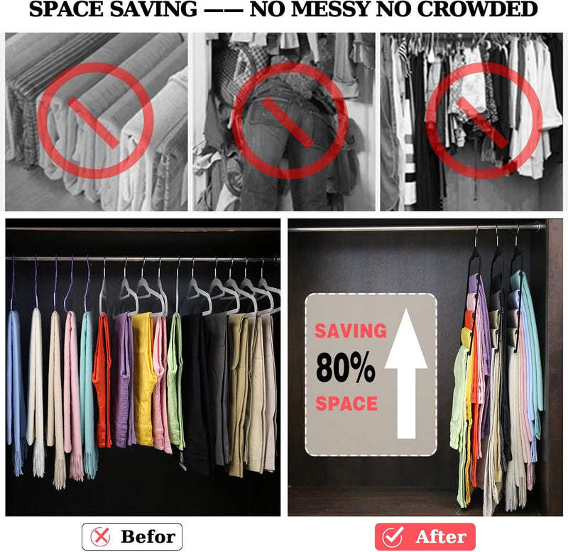 Closet Organizers and Storage,3 Pack Velvet Pants-Hangers-Space-Saving