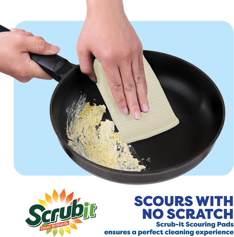 Multi-Purpose Scouring Pad by Scrub-It - Non-Scratch Cleaning Dobie Pads