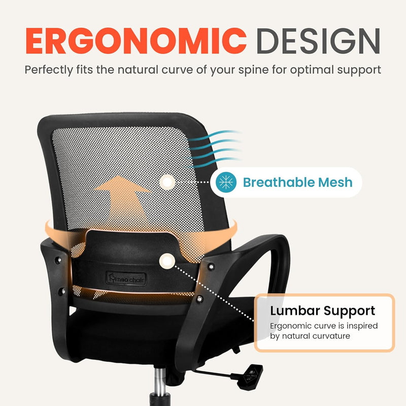 NEO Office Chair, Ergonomic Mesh Desk Chair with Lumbar Support