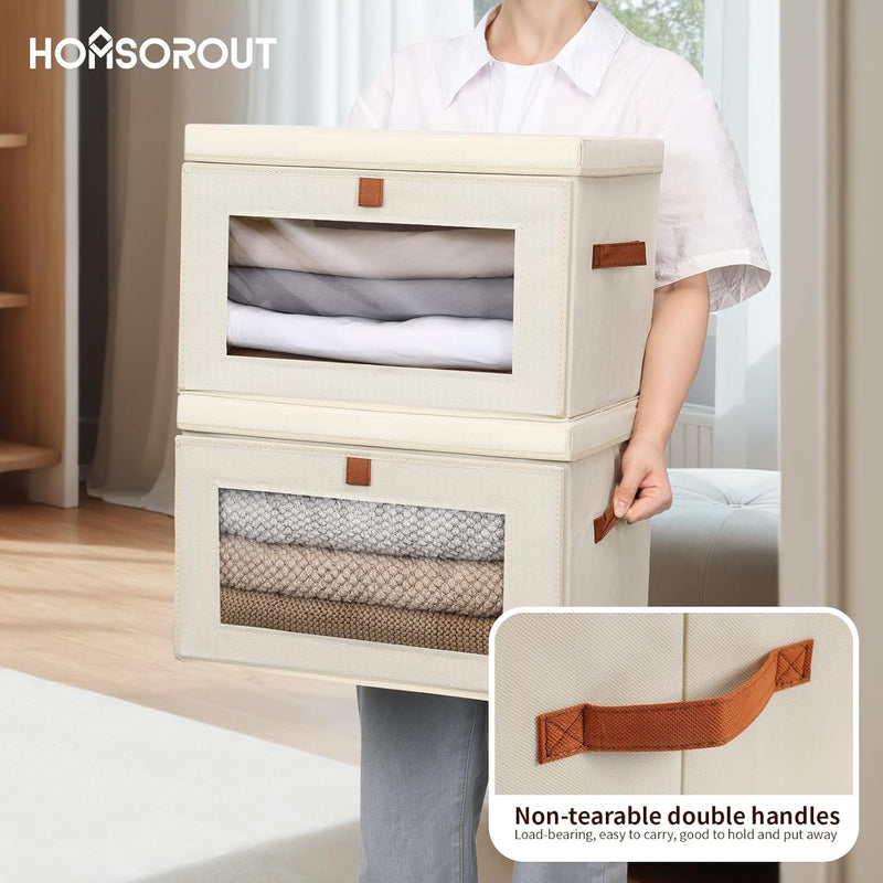 Large Closet Storage Organizer - Clothes Storage Bins with Handles