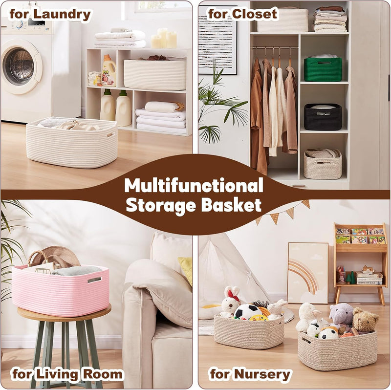 OIAHOMY Storage Basket for Shelves Closet Cube Storage Bins