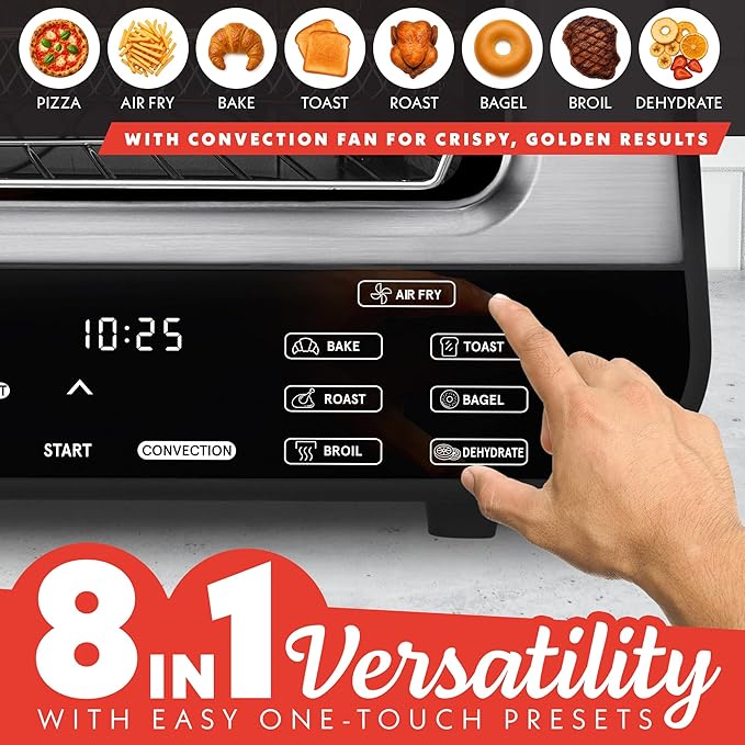 Gourmia Indoor Pizza Oven Air Fryer Toaster