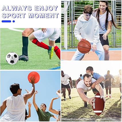 Lenwen 4-Piece Sports Ball Set with Pump & Bag