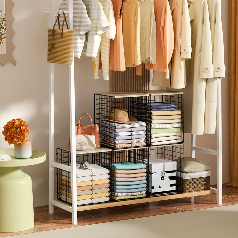 Taller Closet Organizers and Storage with Wood Top