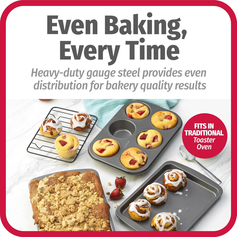 GoodCook  4-Piece Nonstick Steel Toaster Oven Set with Sheet Pan
